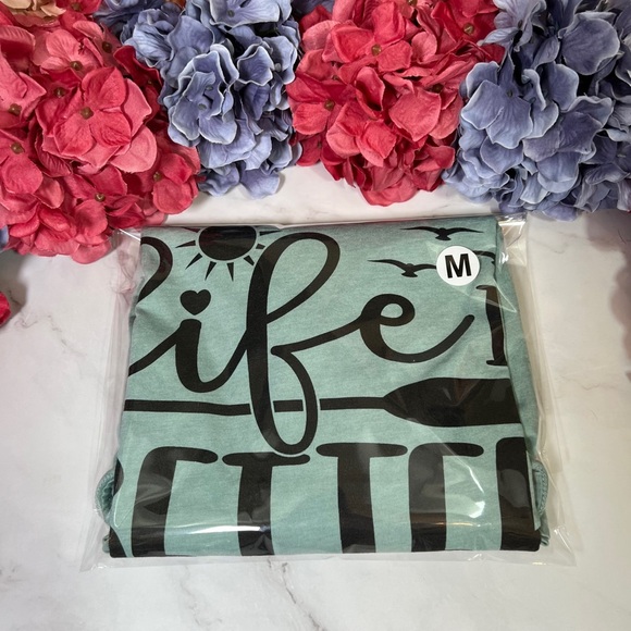 Mint Green ‘Life is Better at the Lake’ Graphic Tee - Picture 13 of 14